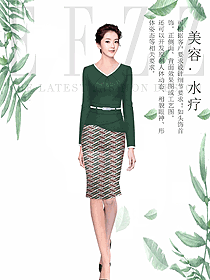 長袖女款總臺收銀接待制服設計圖468