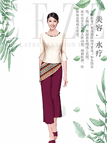 新款美容養生技師工作制服設計圖876