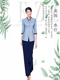 新款淺藍(lán)色美容養(yǎng)生技師工作制服設(shè)計圖884