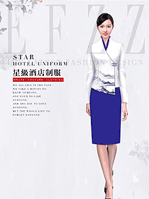 酒店大堂女服務員時尚制服設計圖1276