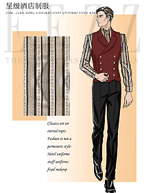 原創制服設計西餐服務員服裝款式圖1344