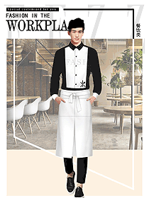 原創(chuàng)制服設(shè)計西餐服務(wù)員服裝款式圖1347