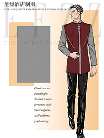 長袖男款中餐廳服務(wù)員制服設(shè)計(jì)圖2246