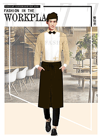 新款西餐服務員服裝款式圖1355