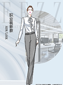 女職業裝長袖襯衫設計圖463