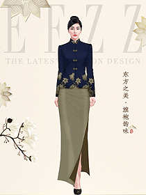 原創(chuàng)服裝設(shè)計(jì)中餐咨客制服設(shè)計(jì)圖981