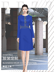 寶藍(lán)色連衣裙時(shí)尚原創(chuàng)制服定制