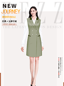 牛油果色系女職業裝馬夾高清大圖