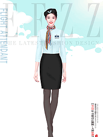 航空公司夏季服裝女裝空姐制服設(shè)計(jì)圖