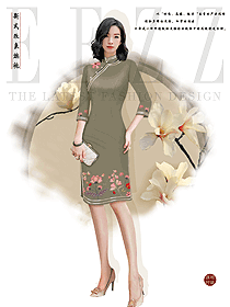 酒店制服夏季迎賓旗袍服裝設(shè)計欣賞