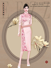 酒店名媛氣質美女旗袍服裝定制設計圖