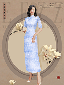 新款紫羅蘭旗袍服飾定制設(shè)計(jì)案例
