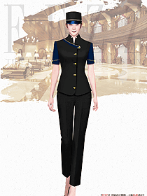 星級(jí)酒店夏季女門童服裝定制設(shè)計(jì)案例圖片