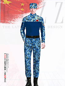 最新春夏保安員工迷彩作訓服原創設計效果圖