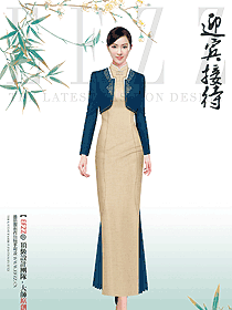 中國漢代文化元素裝修酒店員工迎賓制服設(shè)計(jì)作品