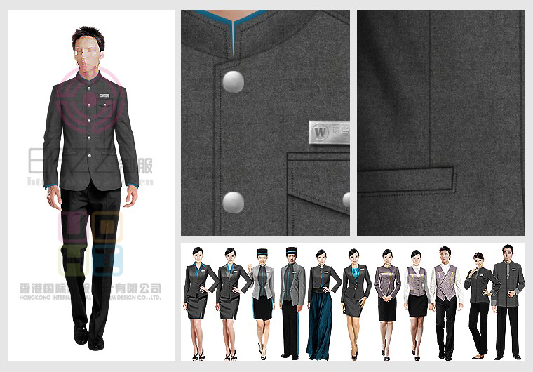 商務(wù)星級酒店制服圖片藍色系列
