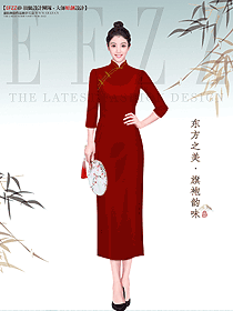 一襲紅色旗袍設計優(yōu)雅又時尚,傳統(tǒng)東方女性無限魅力