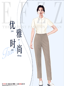 職業制服工作正裝女式短袖襯衫修身款設計圖
