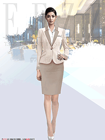 歐洲風(fēng)格裝修酒店-大堂服務(wù)員工作服定制設(shè)計效果圖