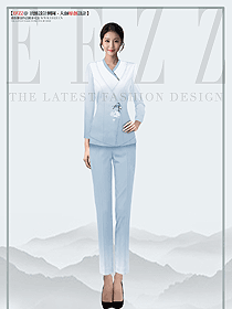 水療會所spa足浴技師工作服女長袖設計圖
