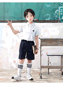 夏季校服小學生班服短褲套裝寬松版組圖