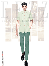 星級酒店賓館大堂服務生短袖制服設計圖