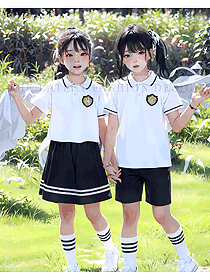 校園服白色POLO衫T恤夏季中小學生校服定制圖