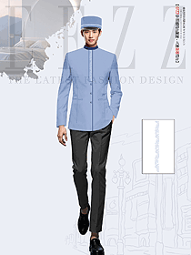 酒店員工春秋裝泊車員立領工裝制服定制設計圖
