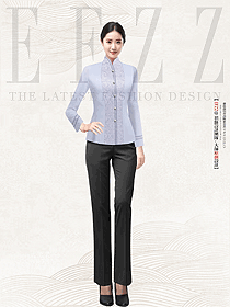女春秋款禮儀形象崗中式前廳門童制服設計圖