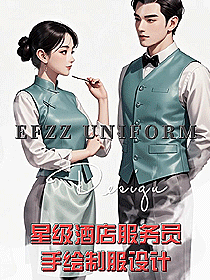EFZZ星級酒店餐飲男女服務員制服-手繪定制設計圖排版資料片 EFZZ星級酒店餐飲男女服務員制服-手繪定制設計圖排版資料片