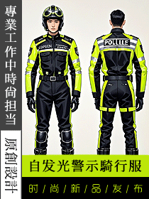 國際版自發反光警示騎行服-定制安保夾克工裝手繪方案