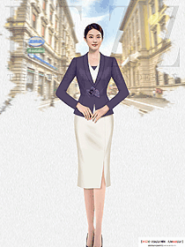 氣質名媛高級感正一?？哿㈩I女西服設計圖