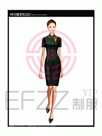 女職業裝短袖襯衫設計圖208