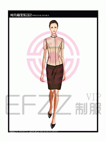 女職業裝短袖襯衫設計圖216