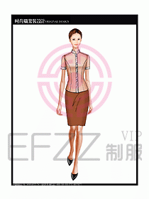女職業裝短袖襯衫設計圖218