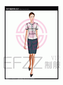 女職業裝短袖襯衫設計圖229