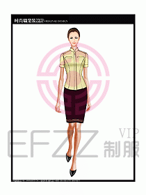 女職業裝短袖襯衫設計圖232