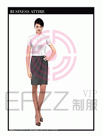 女職業裝短袖襯衫設計圖302