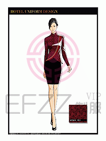 酒店服裝中餐服務(wù)員制服設(shè)計1428