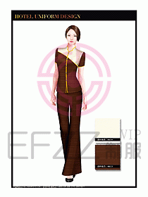 酒店中餐服務(wù)員制服設(shè)計1545