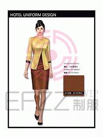 中餐服務(wù)員制服設(shè)計效果圖1109