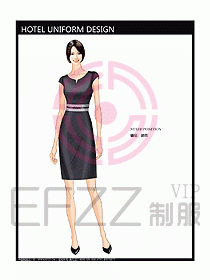 酒店總臺接待員制服設(shè)計效果圖437