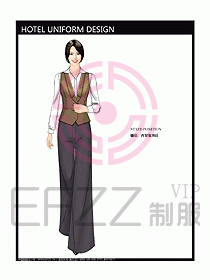 酒店西餐服務生制服設計圖779
